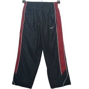 Nike Kids Boys 4T Track Pants Black Red White Swoosh Logo Mesh Stripe 6478-297